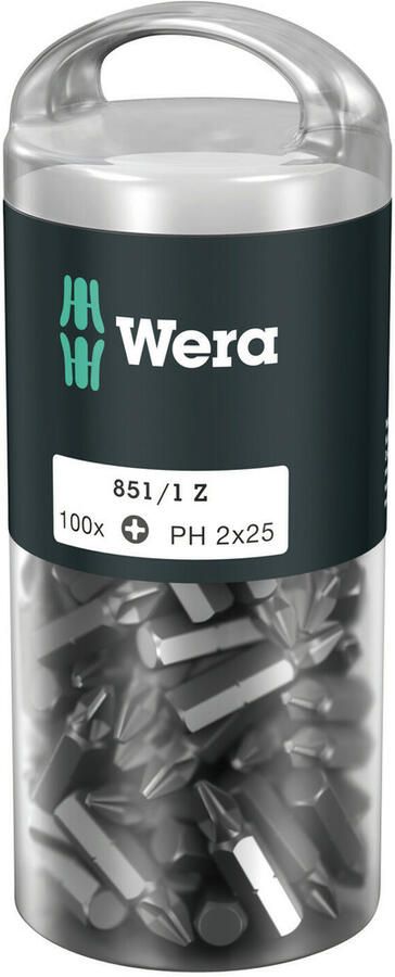 Wera 851 1 Z Bits Phillips PH 2 x 25 mm (100 Bits pro Box) 1 stuk(s) 05072441001