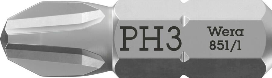Wera 851 1 Z Bits Phillips PH 3 x 25 mm 1 stuk(s) 05072074001 - Foto 2