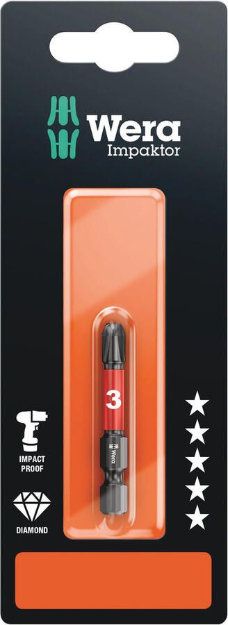 Wera 851 4 IMP DC SB Impaktor Bits PH 3 x 50 mm 1 stuk(s) 05073957001