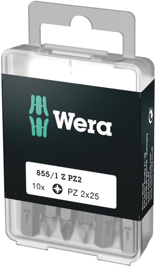 Wera 855 1 Z Bits Pozidriv PZ 2 x 25 mm (10 Bits pro Box) 1 stuk(s) 05072404001
