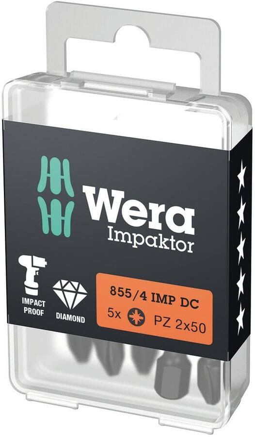 Mtools SCHROEFBIT Impactor POZIDRIVE KRUISKOP PZ2 WERA -851 4 IMP DC BIT |