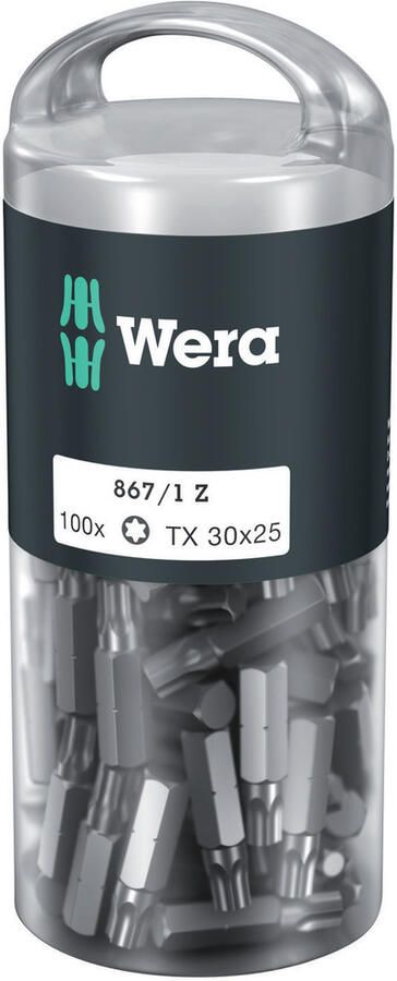 Wera 867 1 Z TORX DIY 100 TX 30 x 25 mm (100 Bits pro Box) 1 stuk(s) 05072451001