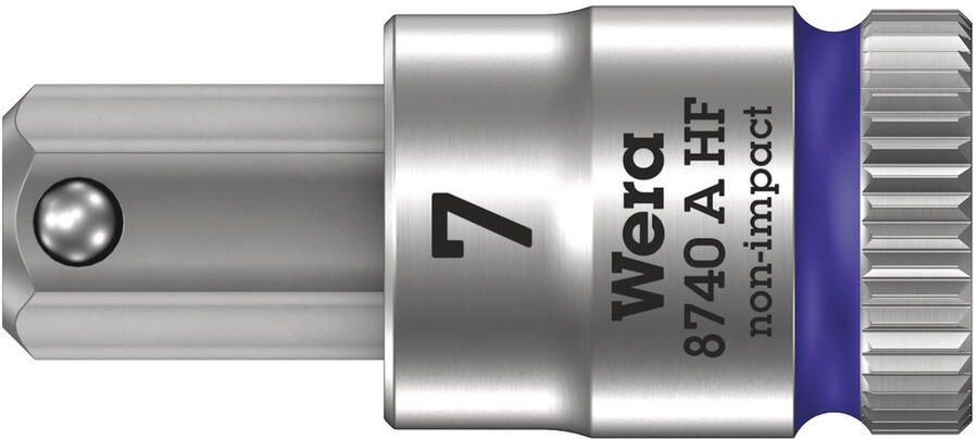 Wera 8740 A HF Binnenzeskant Zyklop Bit-dop met 1 4"-aandrijving met vasthoudfunctie 7 0 x 28 mm 1 stuk(s) 05003341001