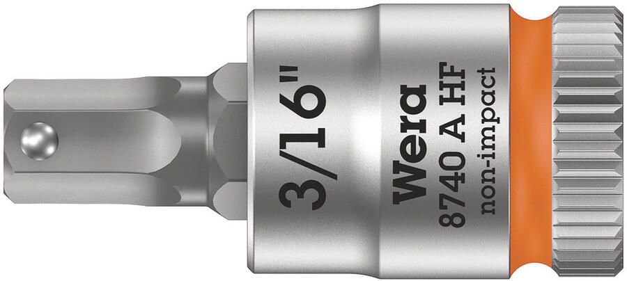 Wera 8740 A HF Binnenzeskant Zyklop Bitdop met 1 4"-aandrijving met vasthoudfunctie 3 16" 1 stuk(s) 05003386001