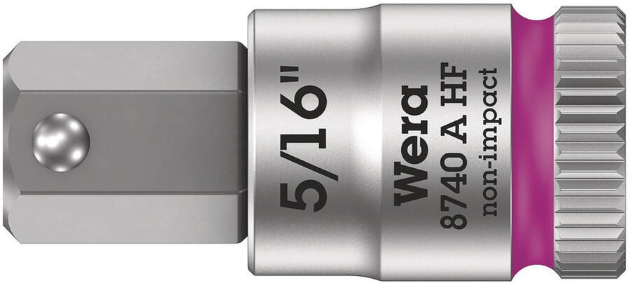 Wera 8740 A HF Binnenzeskant Zyklop Bitdop met 1 4"-aandrijving met vasthoudfunctie 5 16" 1 stuk(s) 05003389001