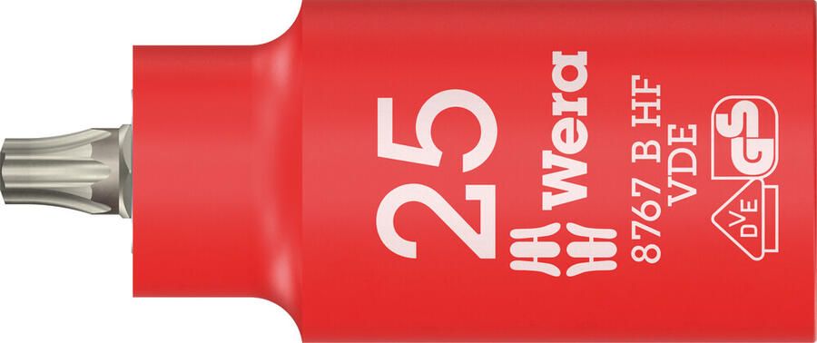 Wera 8767 B VDE HF TORX Zyklop Bitdop geïsoleerd met 3 8"-aandrijving met vasthoudfunctie TX 25 x 55 mm 05004921001 - Foto 1