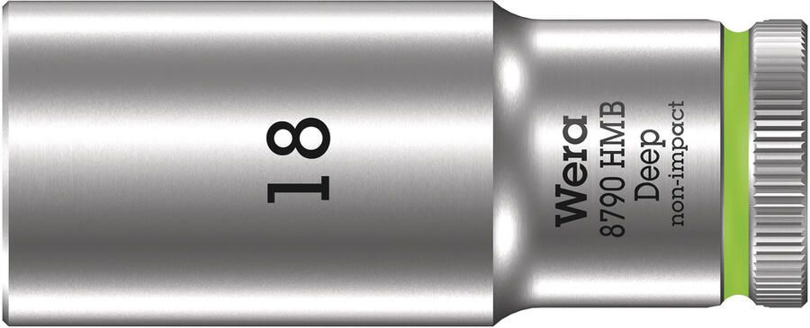 Wera 8790 HMB Deep Hand- en Machinedop met 3 8"-aandrijving 18 x 64 mm 05004540001