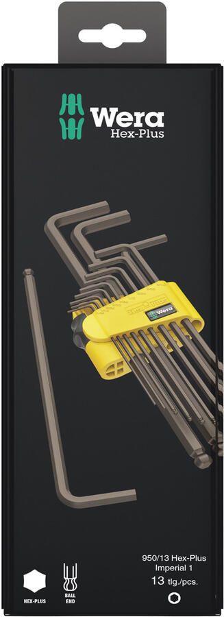 Wera 950 13 Hex-Plus Imperial 1 SB Stiftsleutelset | BlackLaser | 13-delig 05021721001