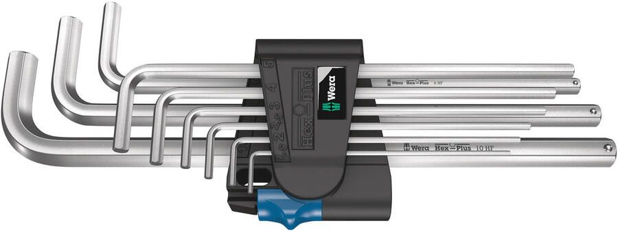 Wera 950 9 L Hex-Plus HF 1 | Stiftsleutelset | metrisch | verchroomd | met vasthoudfunctie | 9-delig 05022130001
