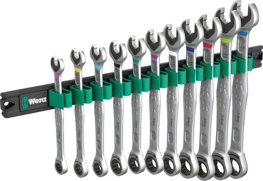 Wera 9630 Magneetstrip 6000 Joker 1 steek-ringratelsleutelset 11-delig 05020014001