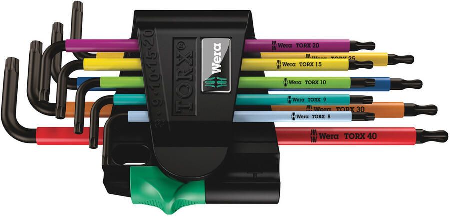 Wera 967 SPKL 9 TORX BO Multicolour Stiftsleutelset | BlackLaser | 9-delig 05024335001
