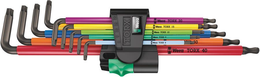 Wera 967 9 TX XL Multicolour 1 Multicolour Stiftsleutelset lang 9 -delig 1 stuk(s) 05024480001