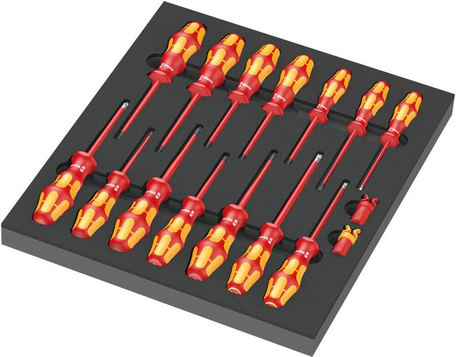 Wera 9711 Schuimrubberen inzetstuk met VDE schroevendraaiers Set 1 16-delig 05150102001
