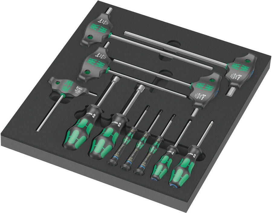 Wera 9713 Schuimrubberen inzetstuk met Hex schroevendraaiers Set 1 12-delig 05150104001