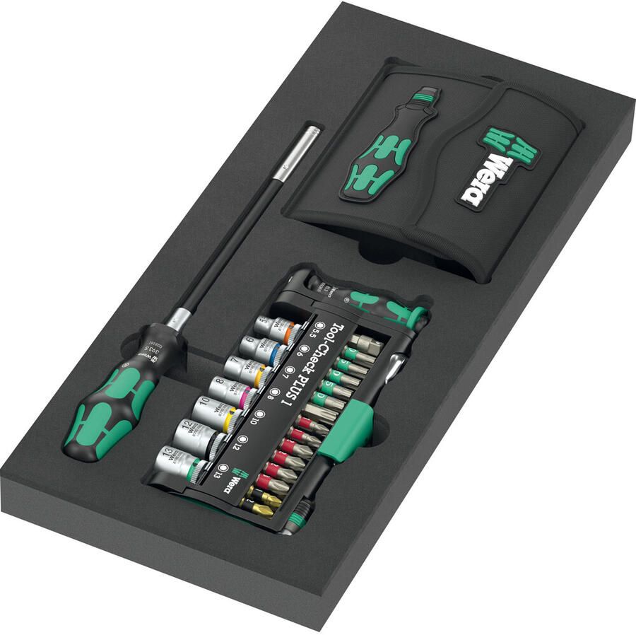 Wera 9750 Schuimrubberen inzetstuk met Kraftform Kompakt en Tool-Check PLUS Set 1 57-delig 05150150001