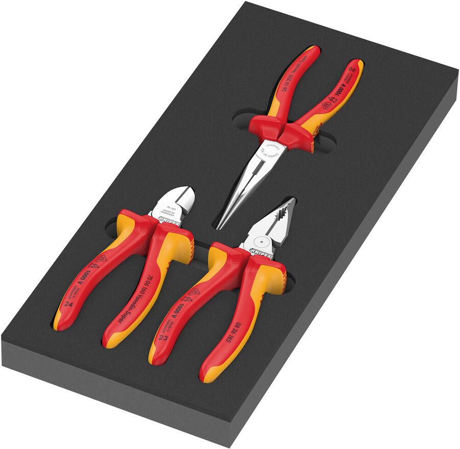 Wera 9784 Schuimrubberen inzetstuk | Met KNIPEX tangen Set VDE 1 | 3-delig 5150184001