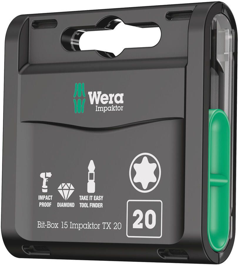Wera Bit-Box 15 Impaktor TX 20 15 -delig 1 stuk(s) 05057772001
