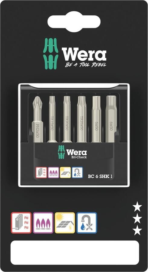 Wera Bit-Check 6 SHK 1 SB 6-delig 05073631001