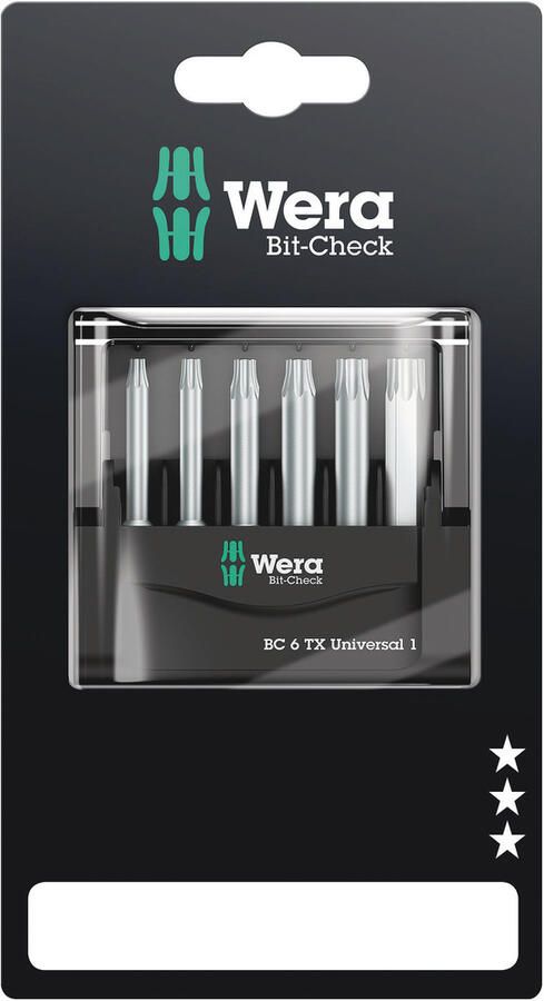 Wera Bit-Check 6 TX Universal 1 SB 6 -delig 1 stuk(s) 05073637001
