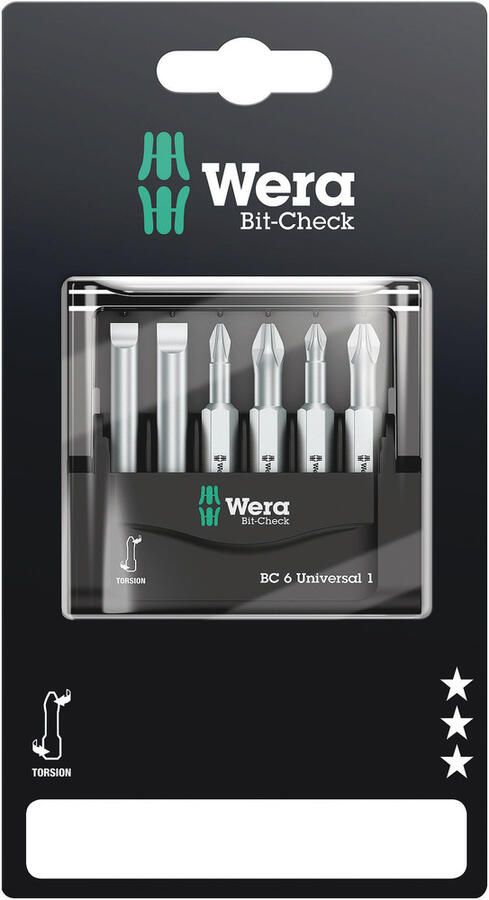 Wera Bit-Check 6 Universal 1 SB 6 -delig 1 stuk(s) 05073635001