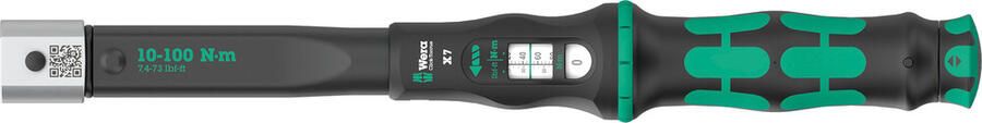 Wera Click-Torque X 7 draaimomentsleutel voor insteekgereedschappen 10-100 Nm 14x18 x 10-100 Nm 05075657001