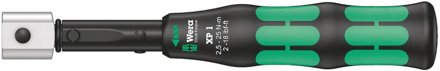 Wera Click-Torque XP 1 draaimomentsleutel met standaardinstellingen voor insteekgereedschappen 2 5-25 Nm 2 5 Nm 9x12 x 2 5 Nm x 2.5-25 Nm