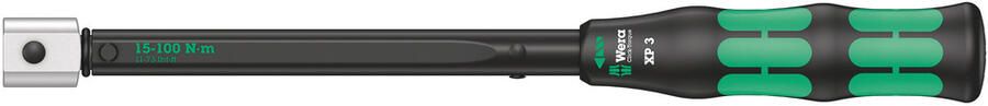 Wera Click-Torque XP 3 draaimomentsleutel met standaardinstellingen voor insteekgereedschappen 15-100 Nm 15 Nm 9x12 x 15 0 Nm x 15-100 Nm