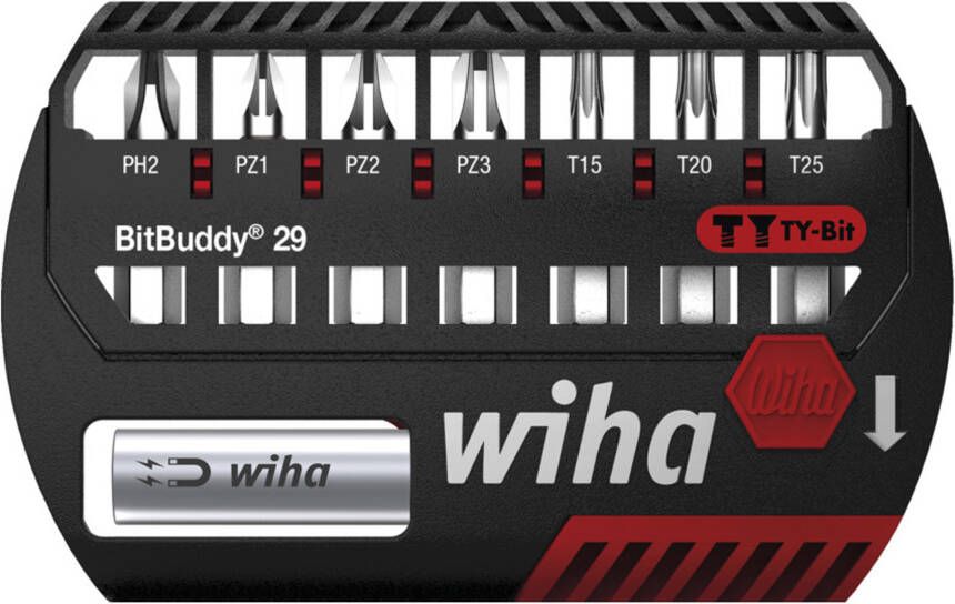 Wiha 42137 | Bitset BitBuddy | TY-bit | 29 mm | Phillips Pozidriv TORX | 1 4" | 9-delig