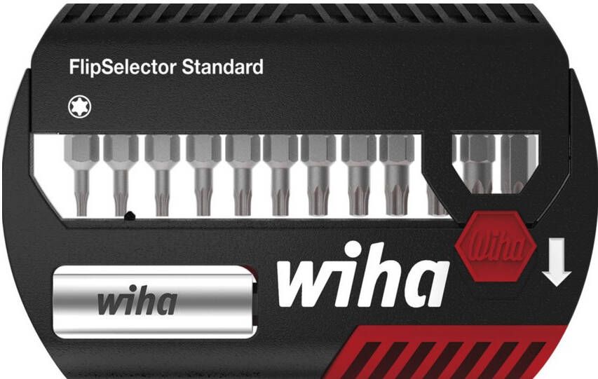 Wiha Bitset FlipSelector Standard 25 mm TORX 15-delig 1 4" C6 3 met riemclip in blister 39056