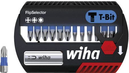 Wiha Bitset FlipSelector T-bit 25 mm Phillips Pozidriv TORX 14-delig 1 4" C6 3 41824