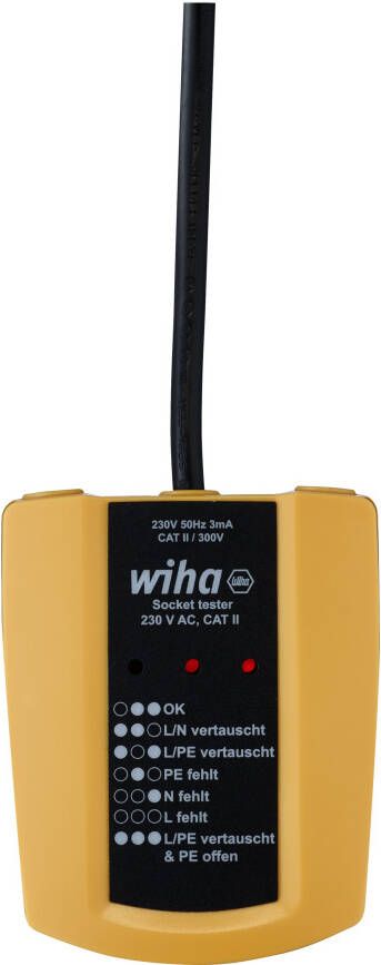 Wiha SB25561 | Stopcontacttester | 230 V AC | CAT II 45220