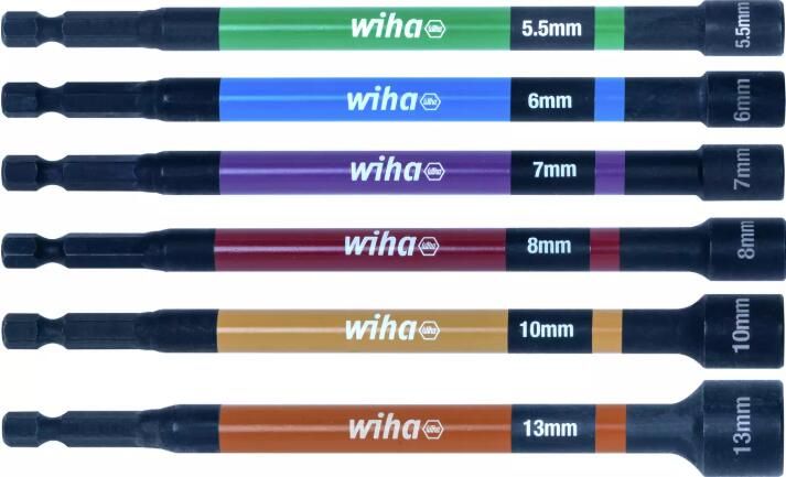 Wiha Magnetische dopbitset met kleurcodering 150 mm 6-delig 1 4" 47035