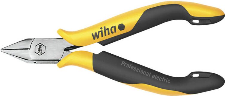 Wiha Zijkniptang Professional ESD brede spitse kop met facet | 115mm 4 12" | Blisterverpakking 27444