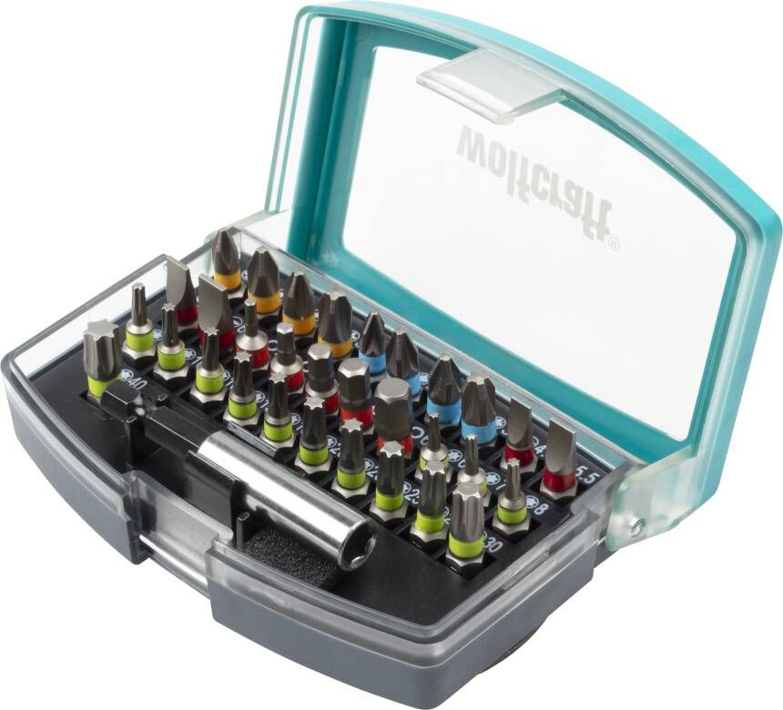 Wolfcraft Bit-box | Sleuf kruiskop | PH PZ | TORX | Inbus | 32-delig | 1 set 2975000