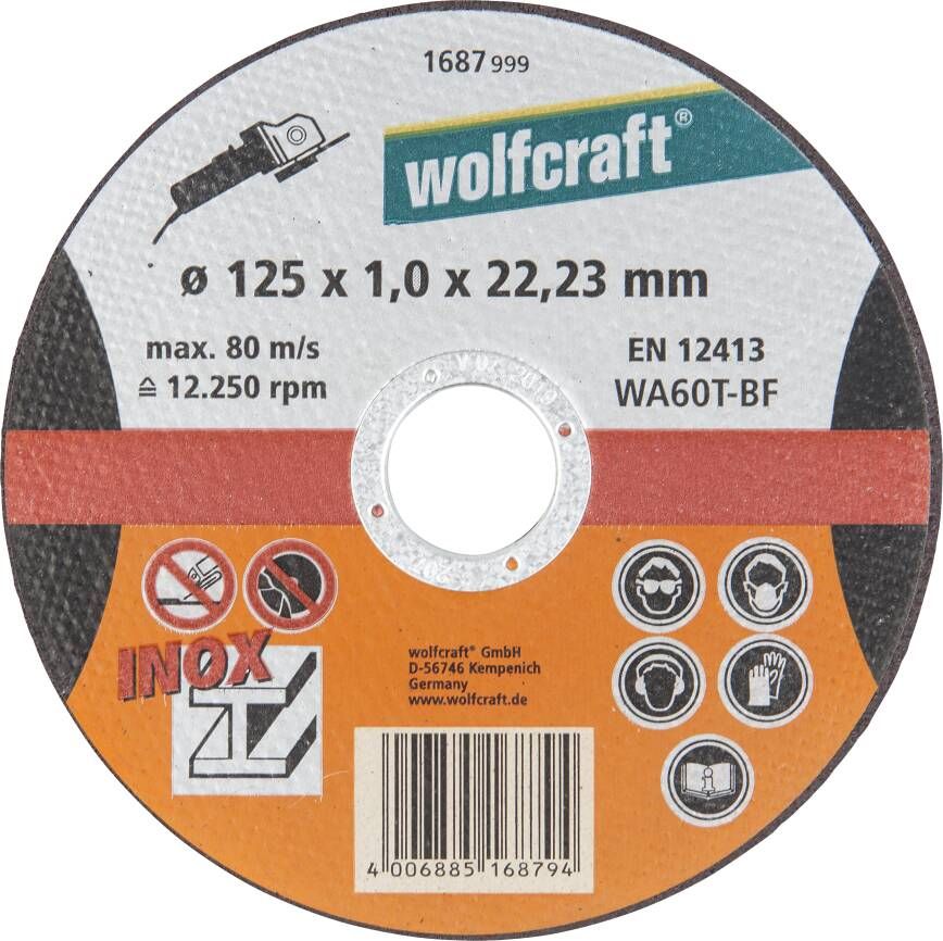 Wolfcraft Doorslijpschijf | Metaal | Ø125 x 1 0 x 22 23 | 1 stuk 1687999