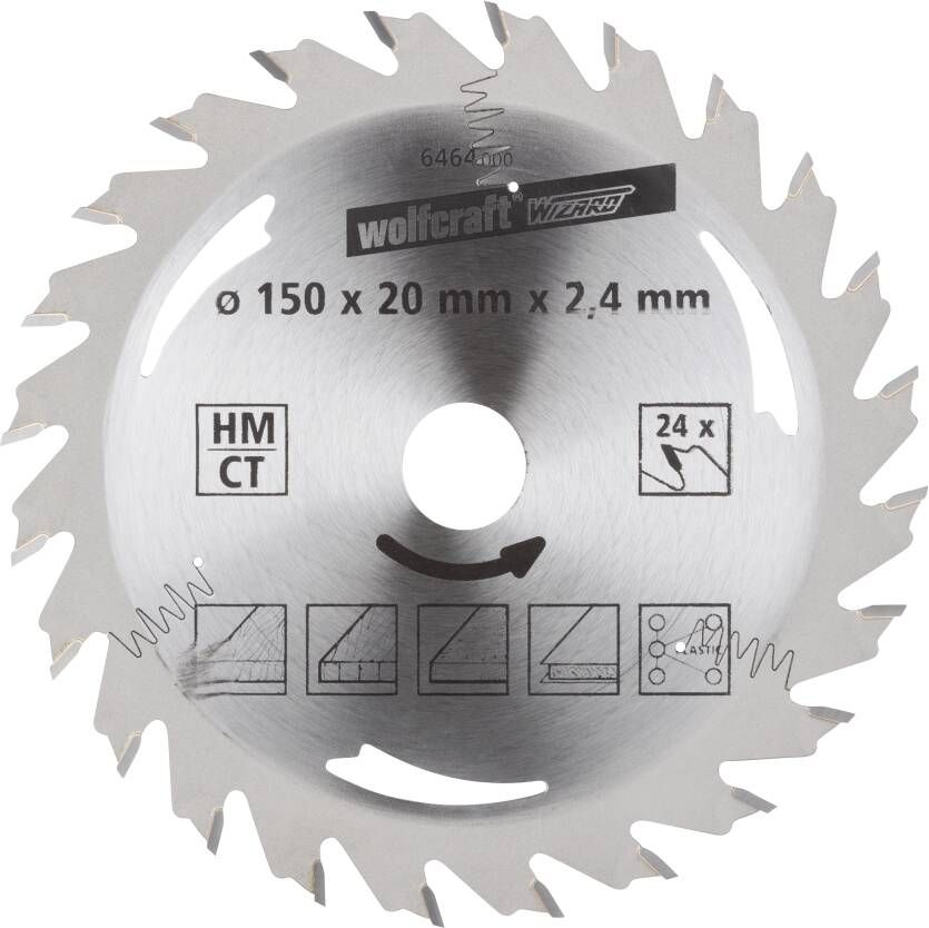 Wolfcraft Handcirkelzaagblad | HM | 24 Zähne | Ø150mm | 1 stuk 6464000