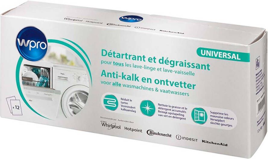 WPRO DES131 Ontkalker Vaatwasser Wasmachine 600 g | 1 stuks 484000008801